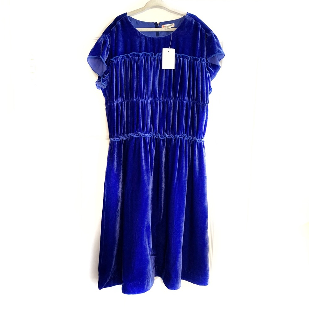 NWT Crewcuts smocked velvet dress XL/14